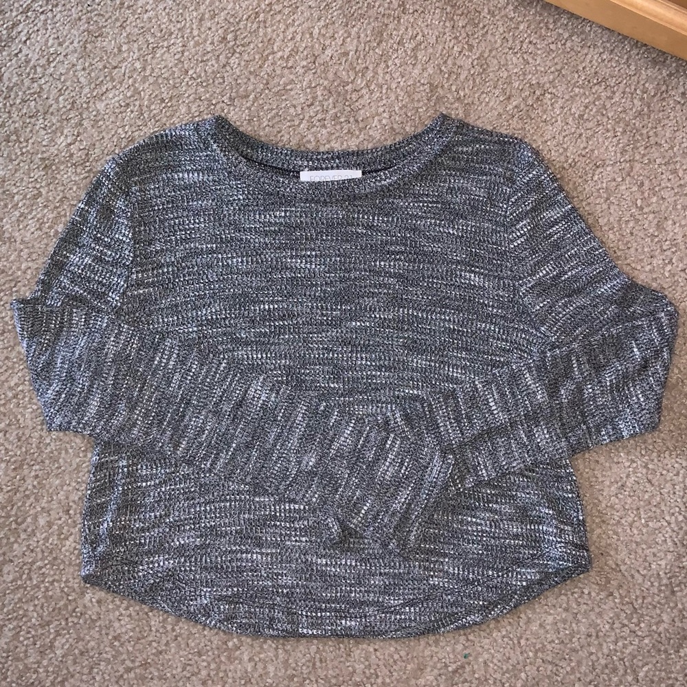 forever 21 heather gray size medium cropped long sleeve